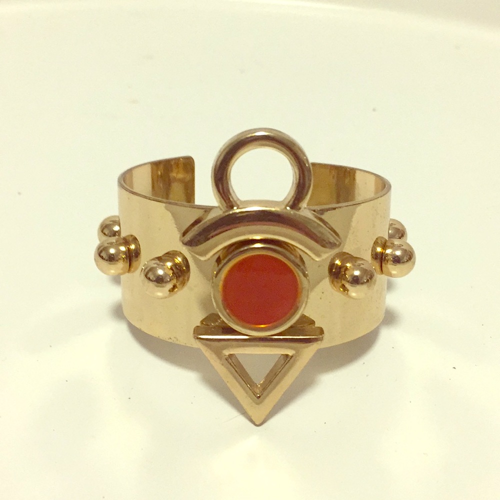 Gold Cuff with Red Accent